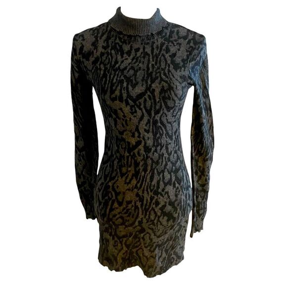 Pam & Gela Ocelot Mock Neck Dress Size Small - Picture 4 of 8